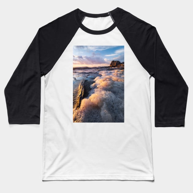 Seafoam in Sunlight Baseball T-Shirt by Geoff79